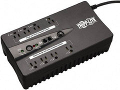Tripp-Lite - 15 Amp, 550 VA, Flat Pack Mount Standby Backup Uninterruptible Power Supply - Backup 3-1/2 min with Full Load & 10 min with Half Load, 120 VAC Input & Output, 300 Watt Output, 1 Phases, 6 Outlets - Exact Industrial Supply