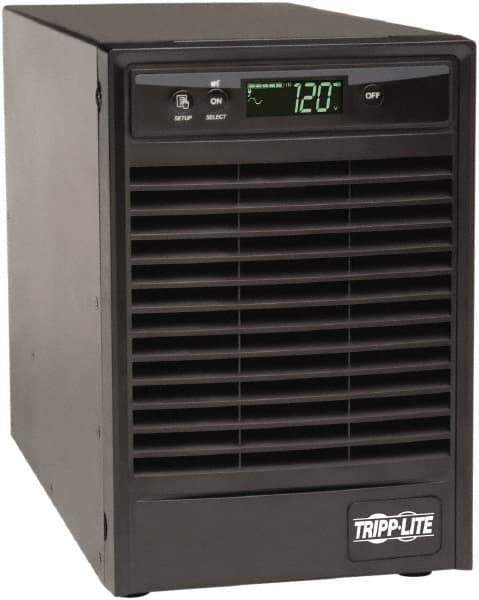 Tripp-Lite - 15 Amp, 1,000 VA, Tower Mount Online Backup Uninterruptible Power Supply - Backup 3.8 min with Full Load & 12 min with Half Load, 120 VAC Input & Output, 900 Watt Output, 1 Phases, 6 Outlets - Exact Industrial Supply