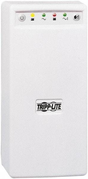 Tripp-Lite - 15 Amp, 350 VA, Tower Mount Line Interactive Backup Uninterruptible Power Supply - Backup 15-1/2 min with Full Load & 37 min with Half Load, 120 VAC Input & Output, 225 Watt Output, 1 Phases, 4 Outlets - Exact Industrial Supply