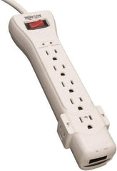 Tripp-Lite - 7 Outlets, 120 VAC15 Amps, 15' Cord, Power Outlet Strip - Floor, Keyhole Mount, 5-15 NEMA Configuration, 10.3" Strip - Exact Industrial Supply