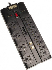 Tripp-Lite - 12 Outlets, 120 VAC15 Amps, 8' Cord, Power Outlet Strip - Floor, Keyhole Mount, 5-15 NEMA Configuration, 12.04" Strip - Exact Industrial Supply