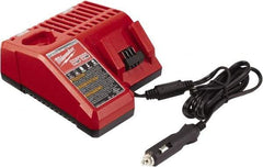 Milwaukee Tool - 12 & 18 Volt, 1 Battery Lithium-Ion Power Tool Charger - 3 hr to Charge, Vehicle Outlet Power Source - Exact Industrial Supply