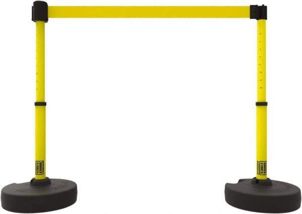 Banner Stakes - 42" High Plastic Pedestrian Barrier - 15' Long Rope - Exact Industrial Supply