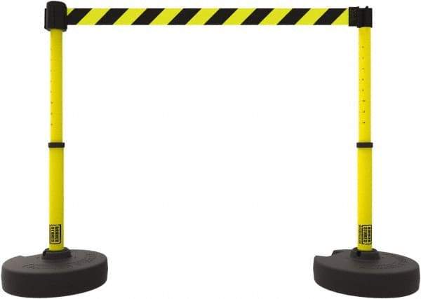 Banner Stakes - 42" High Plastic Pedestrian Barrier - 15' Long Rope - Exact Industrial Supply