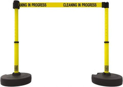 Banner Stakes - 42" High Plastic Pedestrian Barrier - 15' Long Rope - Exact Industrial Supply