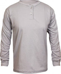 National Safety Apparel - Size 2XL Gray Flame Resistant/Retardant Long Sleeve T-Shirt - Exact Industrial Supply