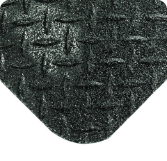 Diamond Plate with GritWorks Floor Mat - 2' x 3' x 15/16" Thick - (Black Diamond Plate Sponge Cote Coating) - Exact Industrial Supply