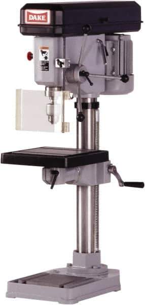 Dake - 14-1/8" Swing, Step Pulley Drill Press - 9 Speed, 1/2 hp, Single Phase - Exact Industrial Supply