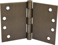 Hager - 6" Wide x 4" High Square Corner Residential Hinge - Square Edge, Steel, Oil Rubbed Bronze Finish - Exact Industrial Supply