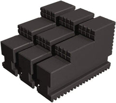 Samchully - 15 to 18" Chuck Diam Compatibility, Steel Serrated Hard Lathe Top Jaws - 2 Steps, 32mm Wide x 125mm Long x 100mm High - Exact Industrial Supply