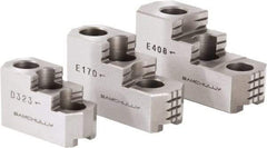 Samchully - 6" Max Chuck Diam Compatibility, Steel 1.5mm x 60° Serrated Hard Lathe Top Jaws - 2 Steps, 31mm Wide x 67mm Long x 41mm High - Exact Industrial Supply