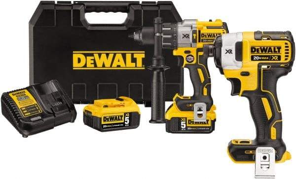 DeWALT - 20 Volt 1/2" Keyless Chuck Cordless Hammer Drill - 0 to 38,250 BPM, 0 to 2,000 RPM, Reversible - Exact Industrial Supply