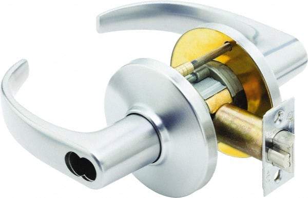 Stanley - Grade 1 Classroom Lever Lockset - 2-3/4" Back Set, Zinc, Satin Chrome Finish - Exact Industrial Supply