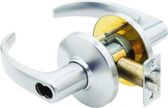 Stanley - Grade 1 Entry Lever Lockset - 2-3/4" Back Set, Zinc, Satin Chrome Finish - Exact Industrial Supply