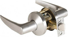Stanley - Grade 1 Passage Lever Lockset - 2-3/4" Back Set, Zinc, Satin Chrome Finish - Exact Industrial Supply