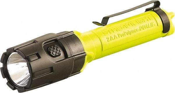 Streamlight - White LED Bulb, 175 Lumens, Industrial/Tactical Flashlight - Yellow Polycarbonate Body, 2 AA Alkaline Batteries Included - Exact Industrial Supply