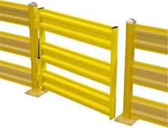 Steel King - Steel Self Closing Rail Safety Gate - Fits 48" Clear Opening, 43-3/4" Wide x 39" Door Height, 103 Lb, Safety Yellow - Exact Industrial Supply