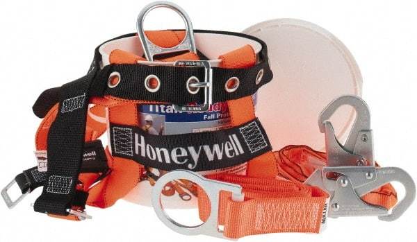 Miller - 310 Lb. Capacity, General Use Fall Protection Kit - Back D Ring, 6 Ft. Lanyard Long, Gold and Black - Exact Industrial Supply