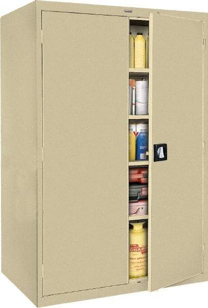 Sandusky Lee - 5 Shelf Locking Storage Cabinet - Steel, 46" Wide x 24" Deep x 72" High - Exact Industrial Supply
