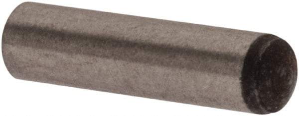 Made in USA - 2mm Diam x 8mm Pin Length 416 Stainless Steel Precision Dowel Pin - C 36-42 Hardness, 1 Beveled & 1 Rounded End - Exact Industrial Supply