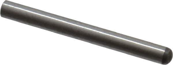 Made in USA - 2mm Diam x 20mm Pin Length 416 Stainless Steel Precision Dowel Pin - C 36-42 Hardness, 1 Beveled & 1 Rounded End - Exact Industrial Supply