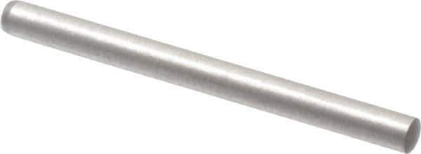 Made in USA - 2mm Diam x 24mm Pin Length 416 Stainless Steel Precision Dowel Pin - C 36-42 Hardness, 1 Beveled & 1 Rounded End - Exact Industrial Supply