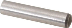 Made in USA - 4mm Diam x 20mm Pin Length 416 Stainless Steel Precision Dowel Pin - C 36-42 Hardness, 1 Beveled & 1 Rounded End - Exact Industrial Supply