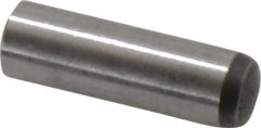 Made in USA - 6mm Diam x 20mm Pin Length 416 Stainless Steel Precision Dowel Pin - C 36-42 Hardness, 1 Beveled & 1 Rounded End - Exact Industrial Supply