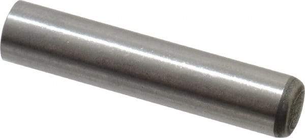 Made in USA - 6mm Diam x 30mm Pin Length 416 Stainless Steel Precision Dowel Pin - C 36-42 Hardness, 1 Beveled & 1 Rounded End - Exact Industrial Supply