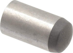 Made in USA - 8mm Diam x 16mm Pin Length 416 Stainless Steel Precision Dowel Pin - C 36-42 Hardness, 1 Beveled & 1 Rounded End - Exact Industrial Supply