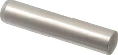 Made in USA - 8mm Diam x 40mm Pin Length 416 Stainless Steel Precision Dowel Pin - C 36-42 Hardness, 1 Beveled & 1 Rounded End - Exact Industrial Supply