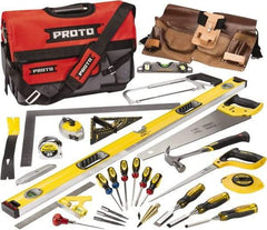 Proto - 30 Piece Contractors Tool Set - Comes in Soft Sided Bag - Exact Industrial Supply