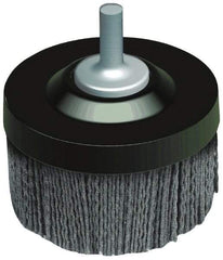 Osborn - 2" 120 Grit Silicon Carbide Crimped Disc Brush - Fine Grade, Quick Change Connector, 1-3/8" Trim Length, 1/4" Shank Diam - Exact Industrial Supply