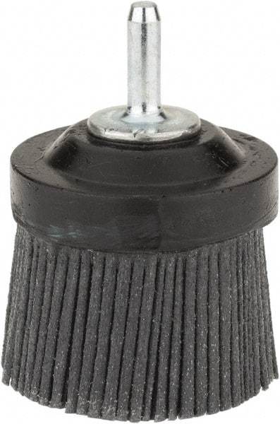 Osborn - 2" 80 Grit Silicon Carbide Crimped Disc Brush - Medium Grade, Quick Change Connector, 1-3/8" Trim Length, 1/4" Shank Diam - Exact Industrial Supply