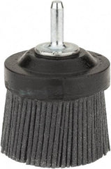 Osborn - 2" 80 Grit Silicon Carbide Crimped Disc Brush - Medium Grade, Quick Change Connector, 1-3/8" Trim Length, 1/4" Shank Diam - Exact Industrial Supply