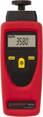 Amprobe - Accurate up to 0.02%, Contact and Noncontact Tachometer - 8 Inch Long x 9 Inch Wide x 1-3/4 Inch Meter Thick, 1 to 99,999 (Optical) and 19,999 (Mechanical) RPM Measurement - Exact Industrial Supply