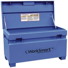 Value Collection - 36" Wide x 17" Deep x 21-5/16" High Job Site Box - Steel, Blue - Exact Industrial Supply
