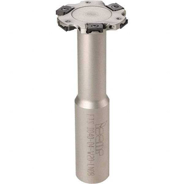 Iscar - Shank Connection, 5/32" Cutting Width, 5/8" Depth of Cut, 2" Cutter Diam, 8 Tooth Indexable Slotting Cutter - 3/4" Shank Diam, ETS-LN08 Toolholder, LNET Insert, Right Hand Cutting Direction - Exact Industrial Supply