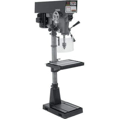 Jet - 15" Swing, Variable Speed Pulley Drill Press - Variable Speed, 1 hp, Three Phase - Exact Industrial Supply