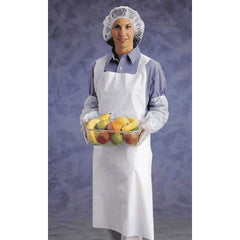 Disposable & Chemical-Resistant Apron: Fats & Oil-Resistant, 45″ Length, 1.75 mil Thick, White Polyethylene, FDA