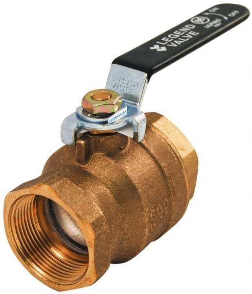 Legend Valve - 3" Pipe, Full Port, Lead Free Brass UL, CSA, FM, NSF Approved Ball Valve - 2 Piece, FIP x FIP Ends, Lever Handle, 400 WOG, 150 WSP - Exact Industrial Supply