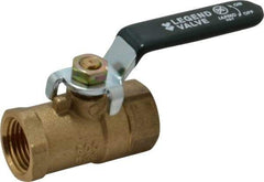 Legend Valve - 1/2" Pipe, Full Port, Brass Full Port Ball Valve - Bi-Directional, FNPT x FNPT Ends, Quarter Turn Handle, 600 WOG, 150 WSP - Exact Industrial Supply