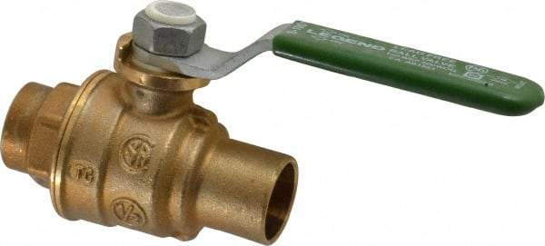 Legend Valve - 1/2" Pipe, Full Port, Brass Full Port Ball Valve - Bi-Directional, Sweat Ends, Quarter Turn Handle, 600 WOG, 150 WSP - Exact Industrial Supply