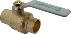 Legend Valve - 3/4" Pipe, Full Port, Brass Full Port Ball Valve - Bi-Directional, Sweat Ends, Quarter Turn Handle, 600 WOG, 150 WSP - Exact Industrial Supply