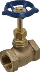 Legend Valve - 3/4" Pipe, FNPT Ends, Brass Rising Stem Globe Valve - Bronze Disc, Bolted Bonnet, 200 psi WOG, 125 psi WSP, Class 125 - Exact Industrial Supply