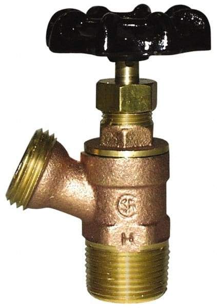 Legend Valve - 3/4" Pipe, Cast Brass, MNPT x MGHT End Connection, Boiler Drain Valve - Lead Free, Use with Potable Water Applications - Exact Industrial Supply