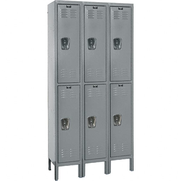 Hallowell - 6 Door, 2 Tier, Premium Wardrobe Lockers - Exact Industrial Supply