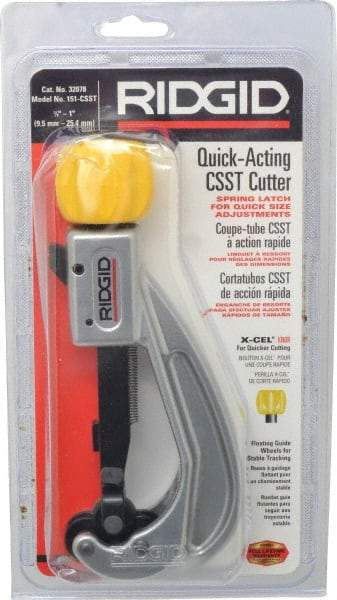 Ridgid - 3/8" to 1" Pipe Capacity, Quick Acting Tube Cutter - Cuts CSST - Exact Industrial Supply