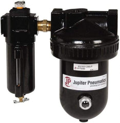PRO-SOURCE - 15 CFM at 100 psi Inlet, 2 Stage Desiccant Dryer - 1/2" NPT Inlet/Outlet x 9" Long x 5-1/2" Wide x 9" High - Exact Industrial Supply