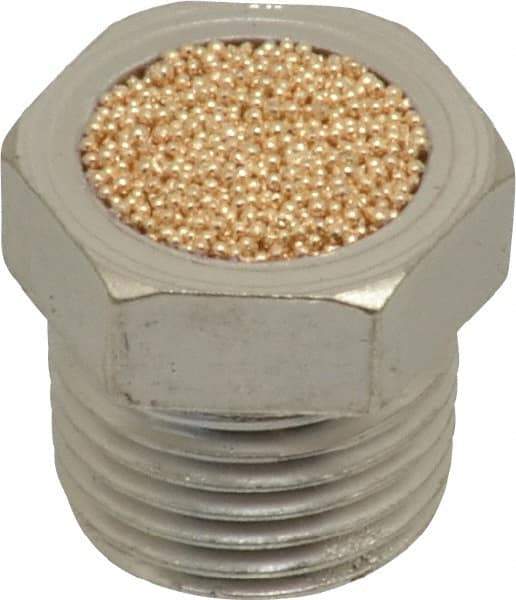 PRO-SOURCE - 1/8 Male NPT, 7/16" Hex, 7/16" OAL, Breather Vent - 150 Max psi, Bronze - Exact Industrial Supply